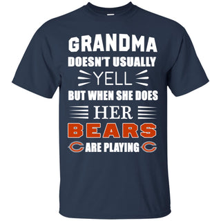 Cool Grandma Doesn't Usually Yell She Does Her Chicago Bears TShirt