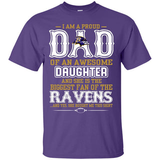 Proud Of Dad with Daughter Baltimore Ravens Tshirt For Fan
