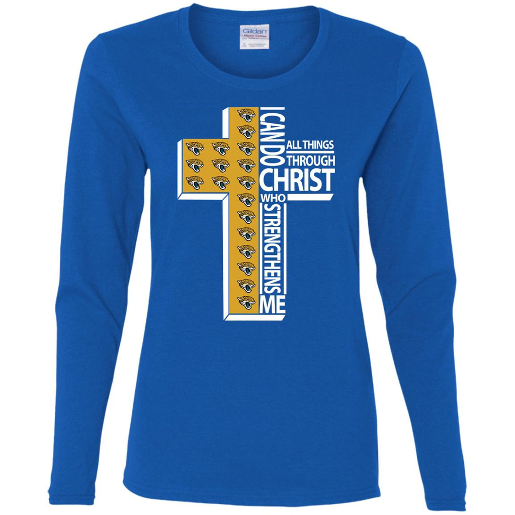 Gorgeous I Can Do All Things Through Christ Jacksonville Jaguars T Shirts