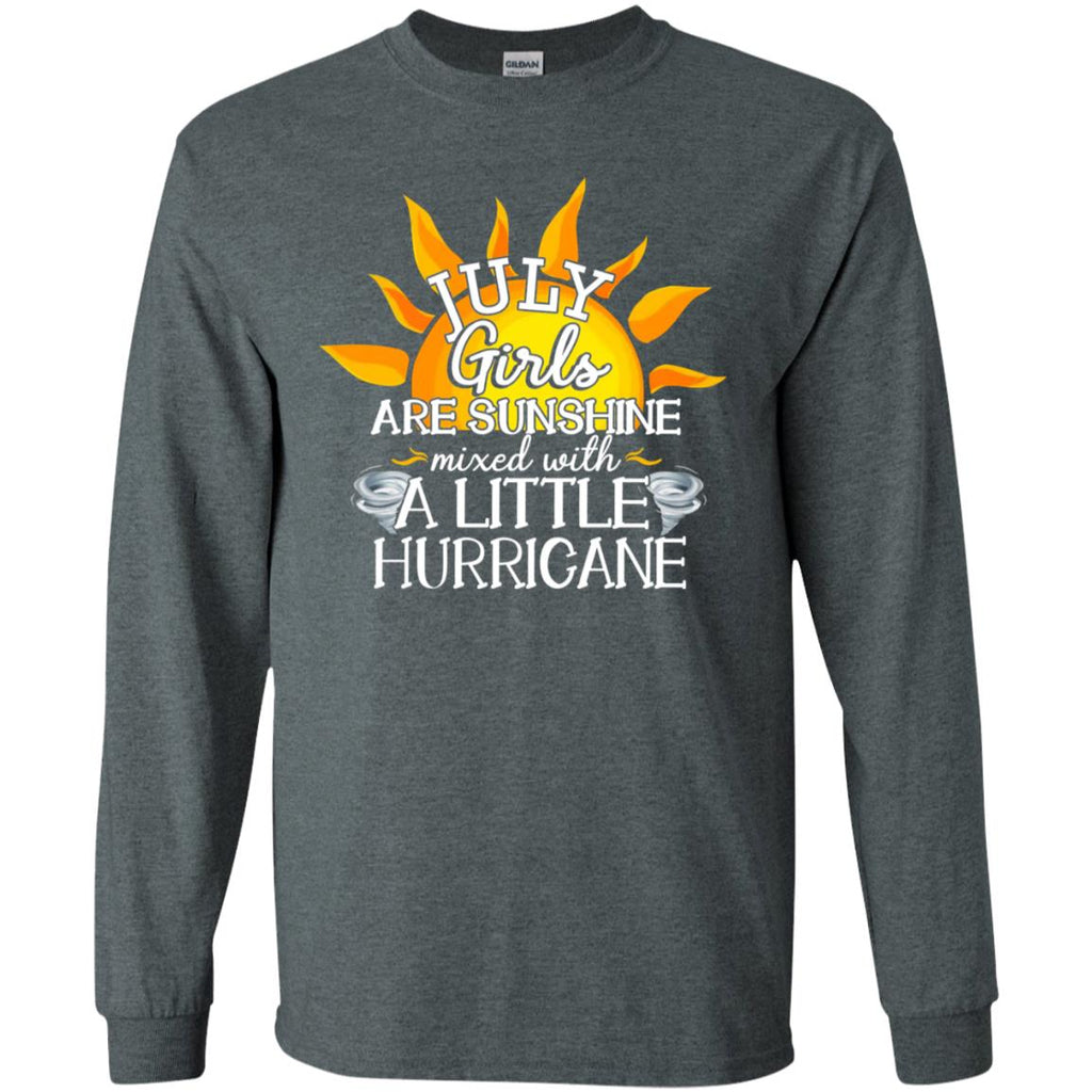 July Girls Are Sunshine With A Little Hurricane T Shirt