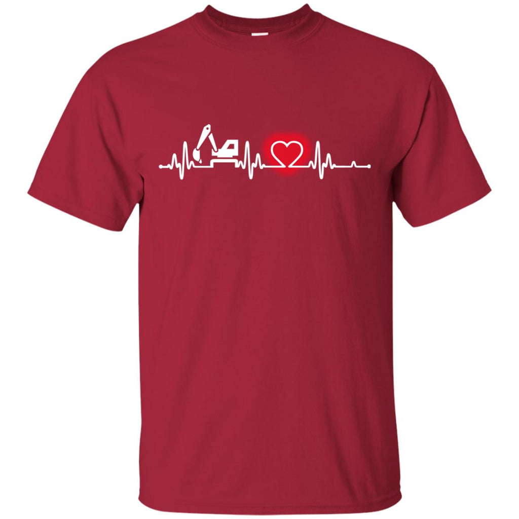 Heart Beat Red Material Handler Tshirt For Lover