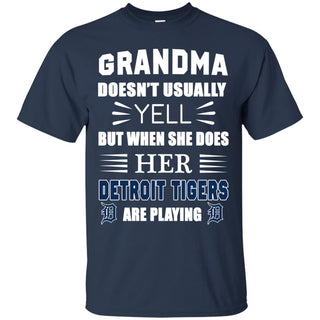 Cool Grandma Doesn't Usually Yell She Does Her Detroit Tigers Tshirt