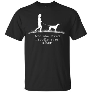 Greyhound And She Lived Happily Ever After Hound Dog Tshirt