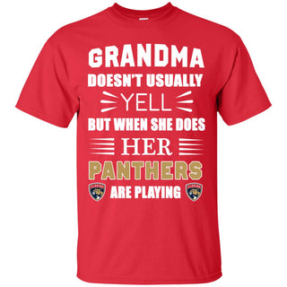 Cool Grandma Doesn't Usually Yell She Does Her Florida Panthers Tshirt