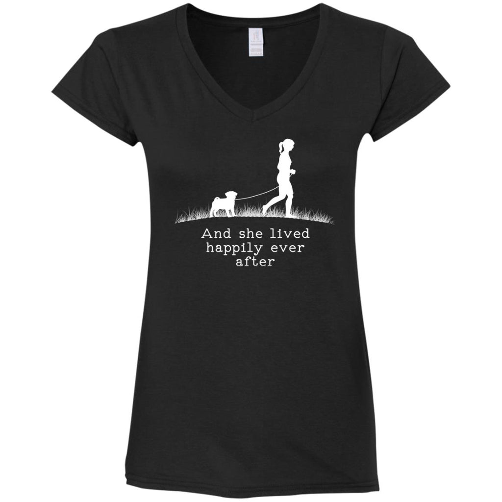 Pug And She Lived Happily Dog Tshirt For Puppy Gift