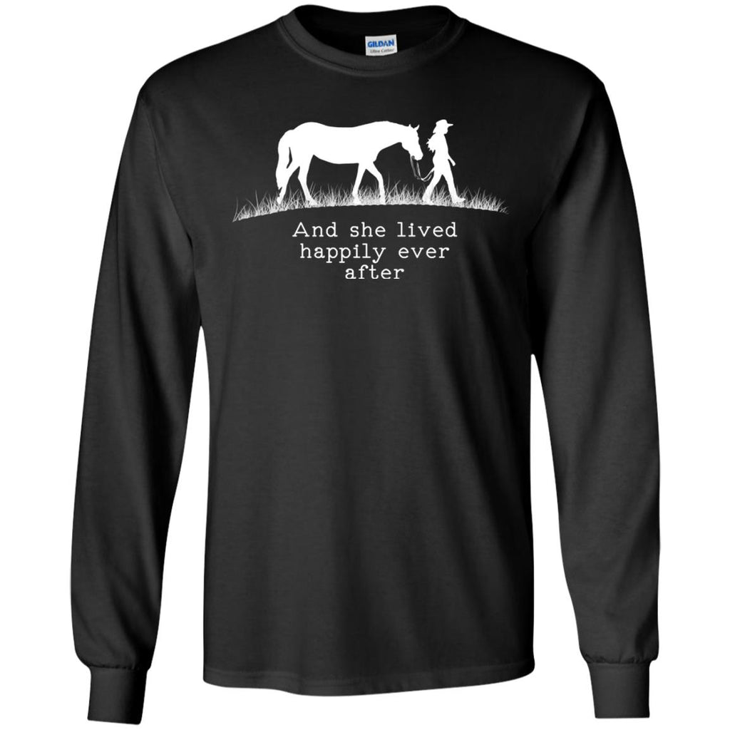 Horse And She Lived Happily Ever After Horse Tee Shirt For Equestrian Girl
