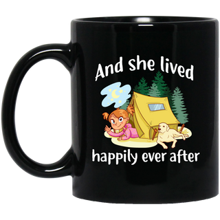 Nice Camping Mugs - And She Lived Happily Ever After, cool gift