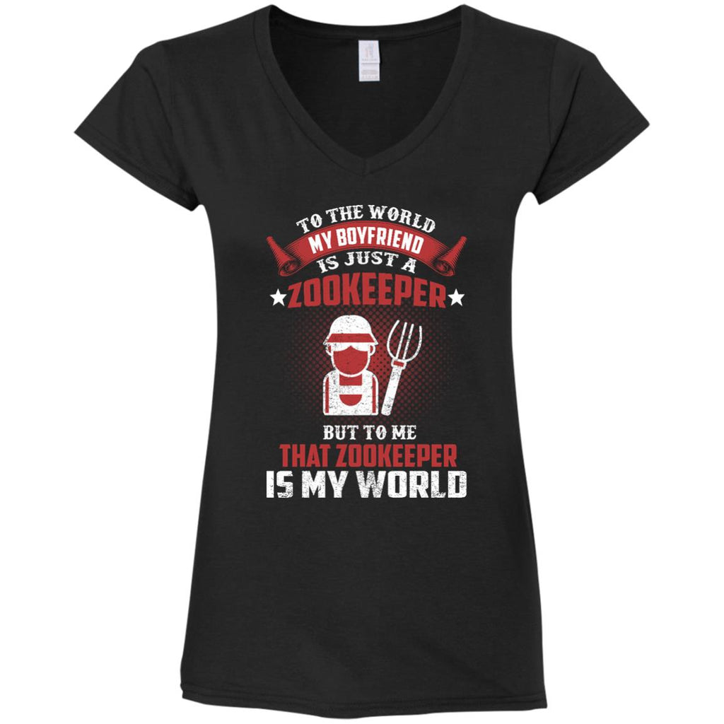 To The World My Boyfriend Is Just A Zookeeper Tshirt Gift