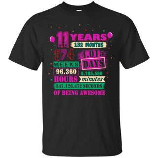 11th Birthday With Countdown And Being Awesome T Shirt