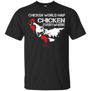 Funny Chicken Tee Shirt - Chicken Map is cool gift for friends farmer lovers