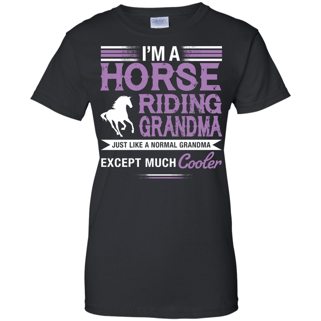 I'm A Horse Riding Grandma Purple Horse Tshirt for equestrian lady gift