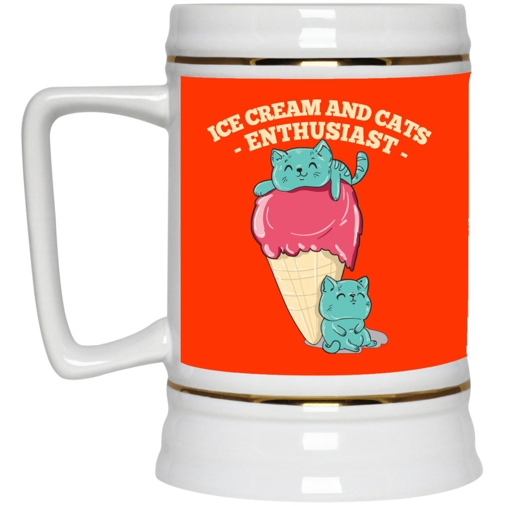 Ice Cream And Cats Enthusiast Mugs