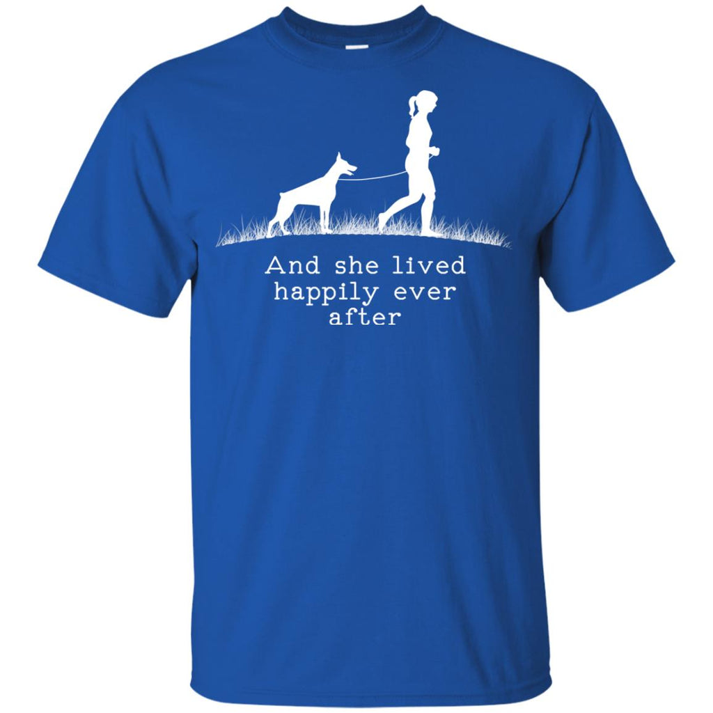 Doberman And She Lived Happily Dog Tshirt