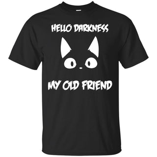 Hello Darkness My Old Friend In Cat Teeshirt For Kitten Lover