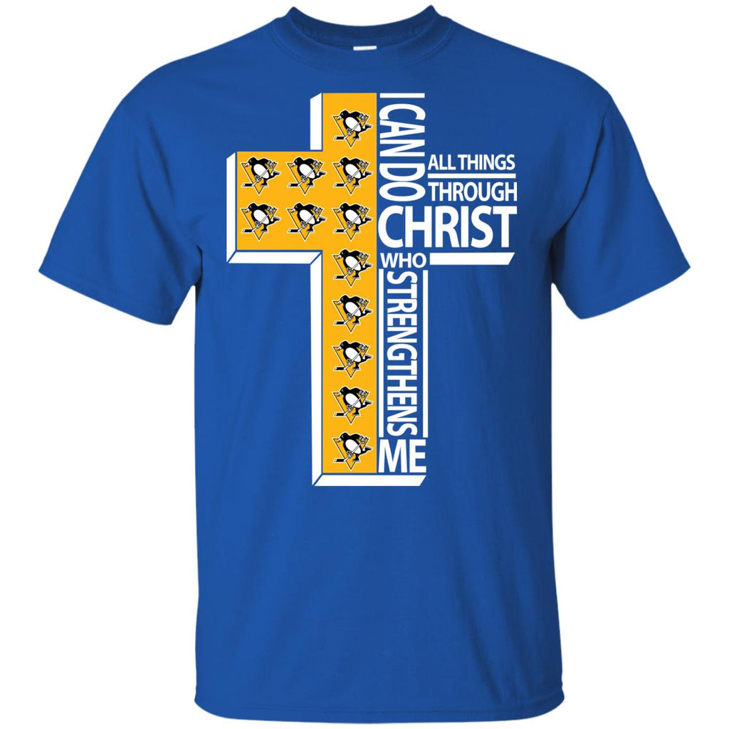Gorgeous I Can Do All Things Through Christ Pittsburgh Penguins T Shirts