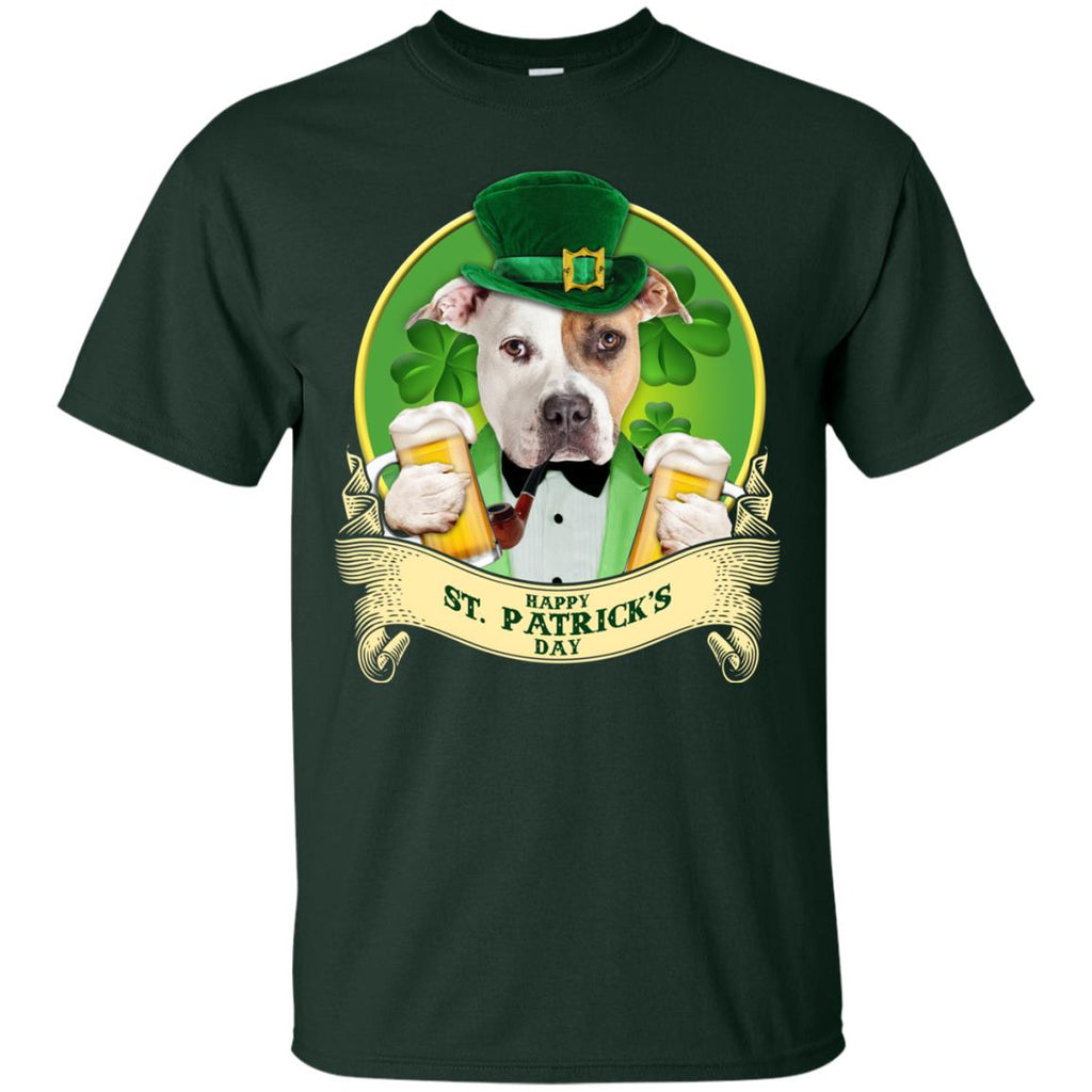 Funny Pitbull Tshirt Happy St Patrick's Day Pittie Dog Gift