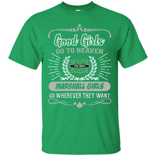 Good Girls Go To Heaven Marshall Thundering Herd Girls Tshirt
