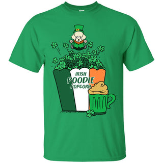 Irish Poodle Popcorn Tee Shirt For Poo Dog lover in St. Patrick's Day