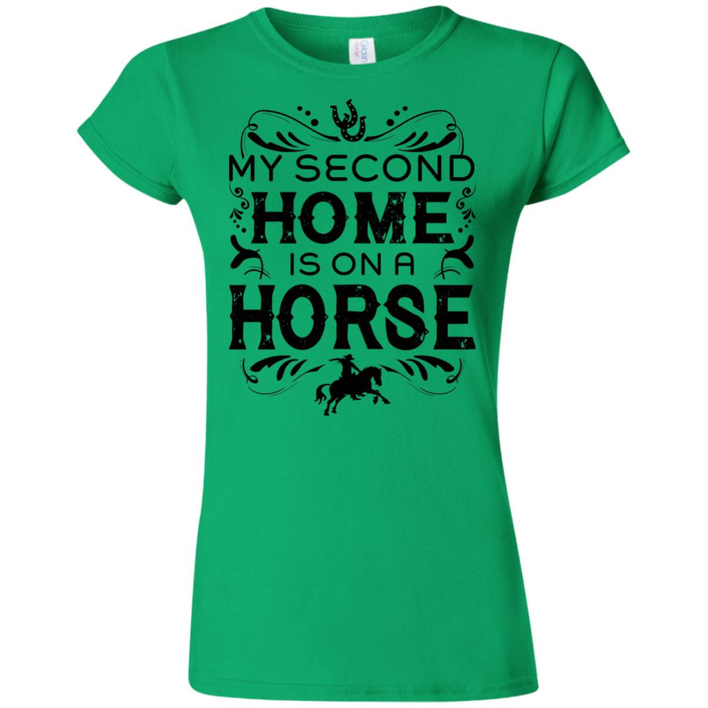 My Second Home Is On A Horse White Equestrian Tee Shirt Gift