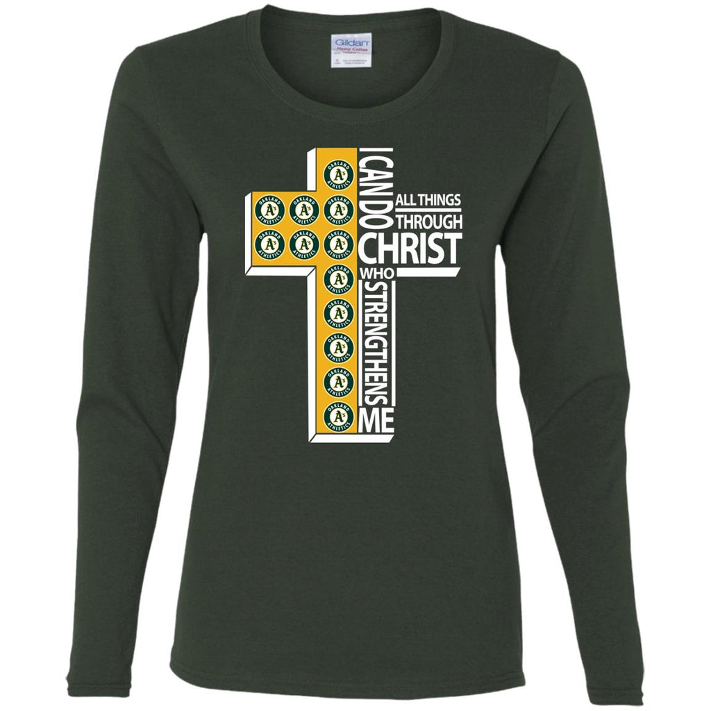 Gorgeous I Can Do All Things Through Christ Oakland Athletics Tshirt