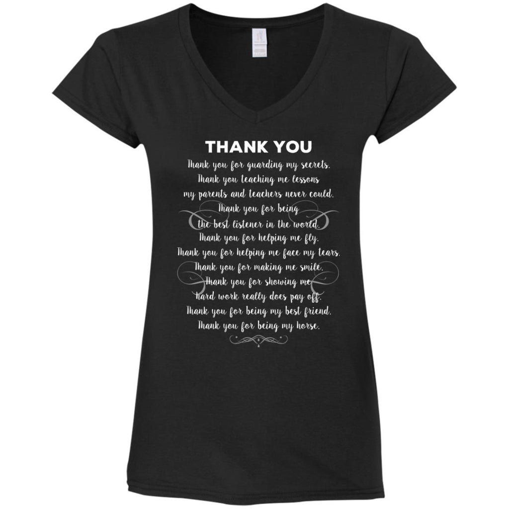 Thank You For Being My Horse Tshirt For Equestrian Lover