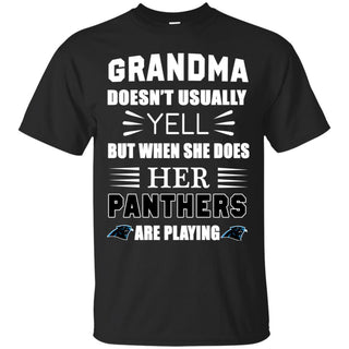 Cool Grandma Doesn't Usually Yell She Does Her Carolina Panthers T Shirts