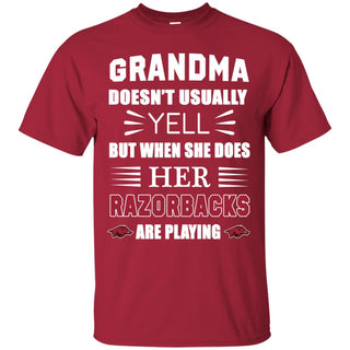 Cool Grandma Doesn't Usually Yell She Does Her Arkansas Razorbacks T Shirts