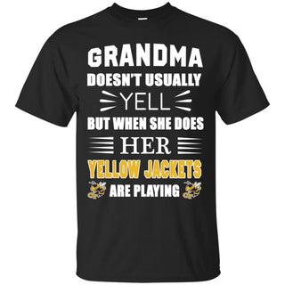 Cool Grandma Doesn't Usually Yell She Does Her Georgia Tech Yellow Jackets T Shirts