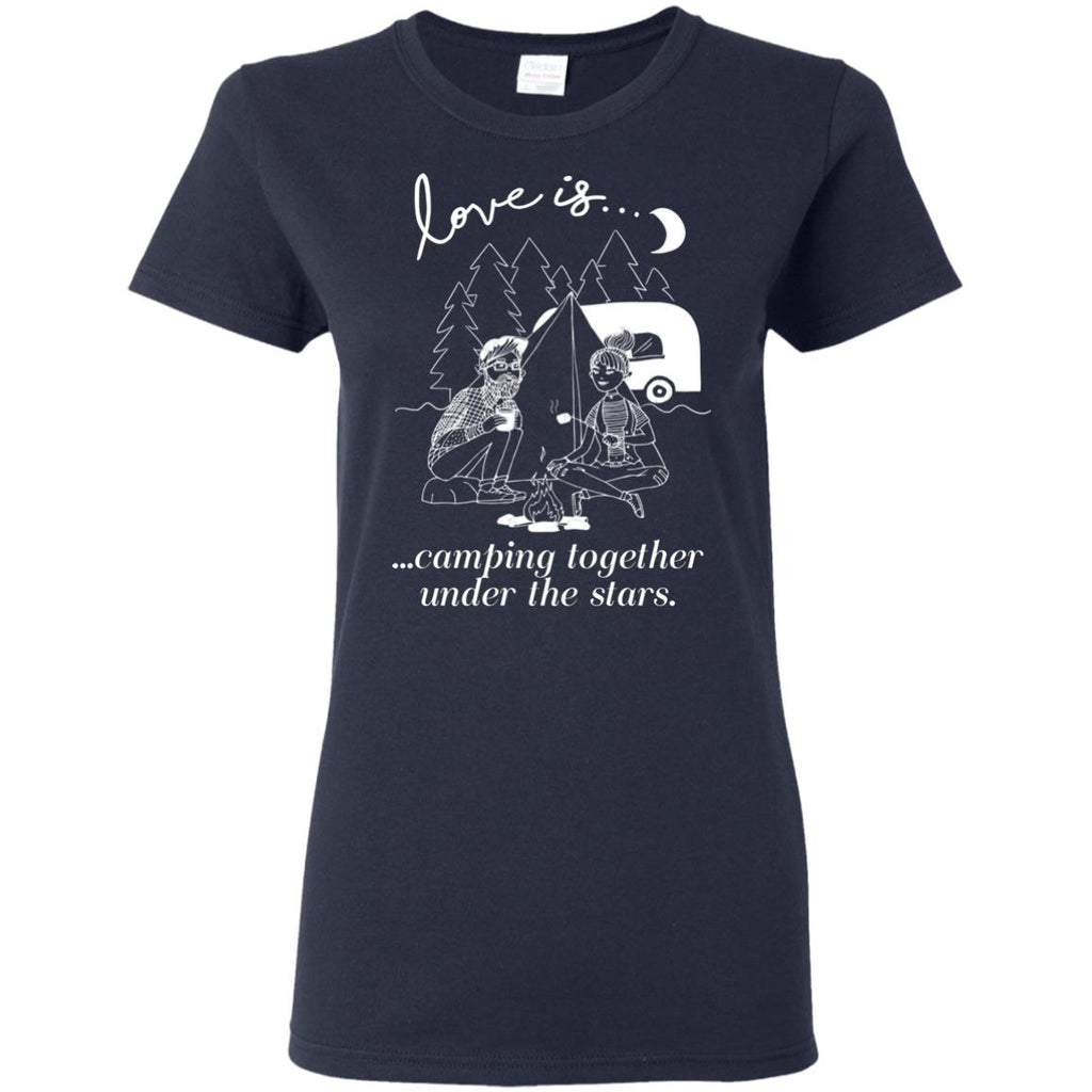 Love Is Camping Together Under The Stars Camper Tshirt For Lover