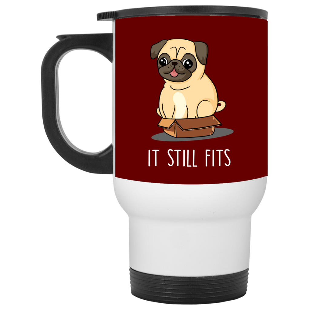 Cute Pug Black Mugs - It Still Fits Pug, is cool gift for friends