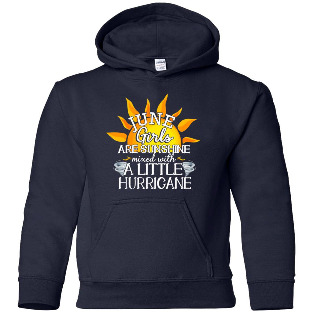 June Girls Are Sunshine With A Little Hurricane T Shirt