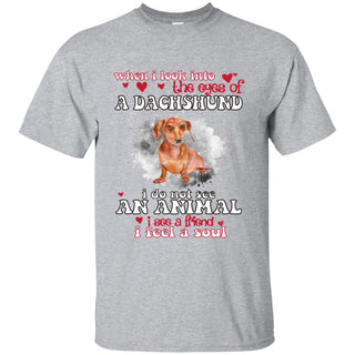 Nice Dachshund Tshirt When I Look Into The Eyes Of A Doxie Dog Gift