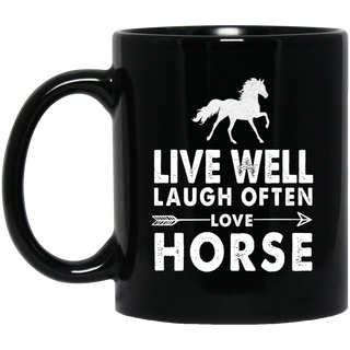 Live Well Laugh Often Love Horse Mugs