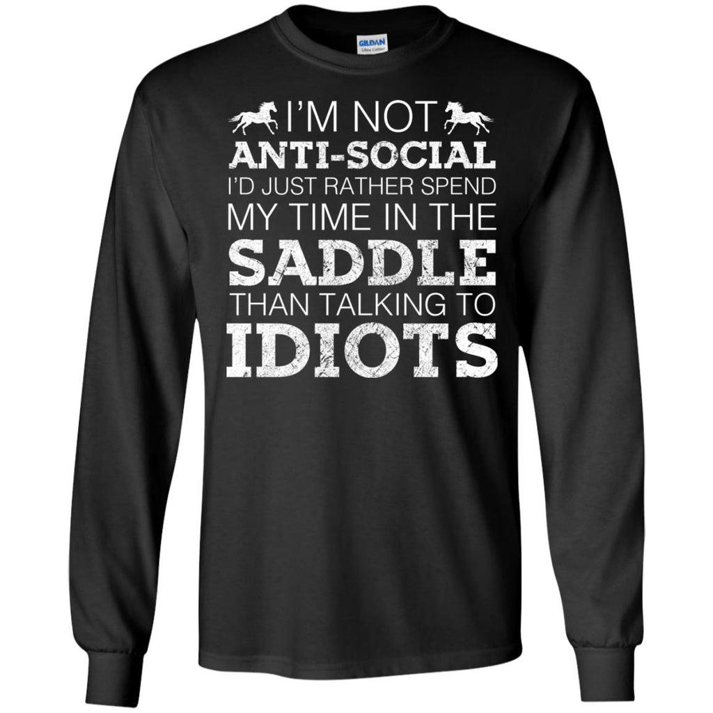I'm Not Anti-Social Horse Tshirt For Equestrian Gift