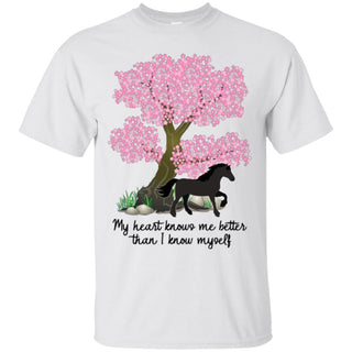 My Heart Knows Me Better Horse Tshirt For Equestrian Gift