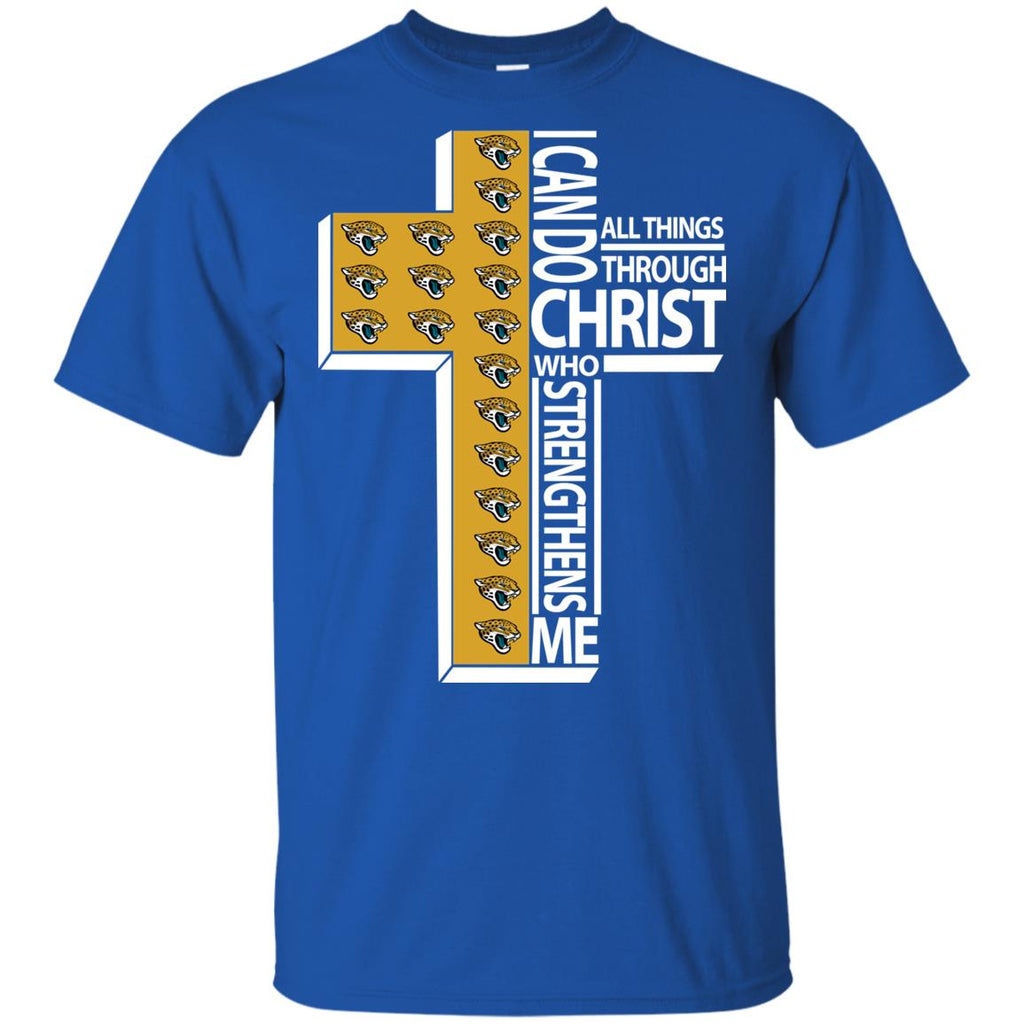 Gorgeous I Can Do All Things Through Christ Jacksonville Jaguars T Shirts