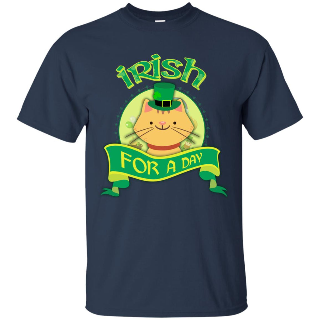 Funny Cat Tee Shirt Irish For A Day For St. Patrick's Day Kitten Gift