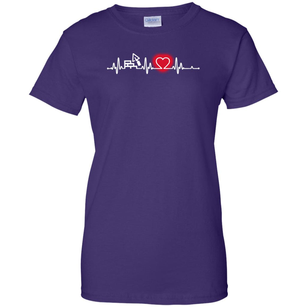 Heart Beat Red Construction Worker Tshirt for Lover