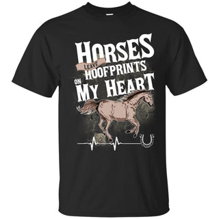 Horses Leave Hoofprints On My Heart Tee Shirt