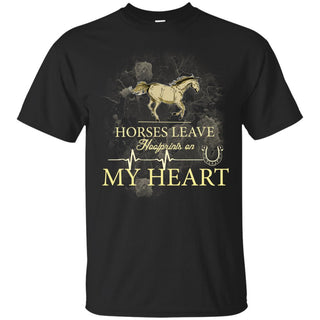 Horses Leave Hoofprints On My Heart Tee Shirt