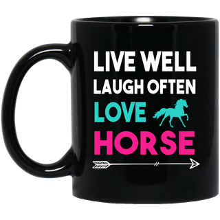 Live Well Laugh Often Love Horse Mugs