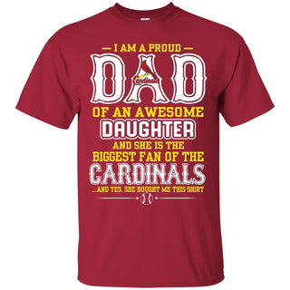 Proud Of Dad with Daughter St. Louis Cardinals Tshirt For Fan