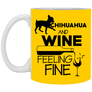 Chihuahua & Wine Feeling Fine Mugs