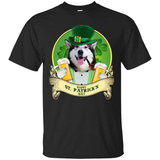 Funny Husky Tshirt Happy St Patrick's Day Siberian Dog Gift