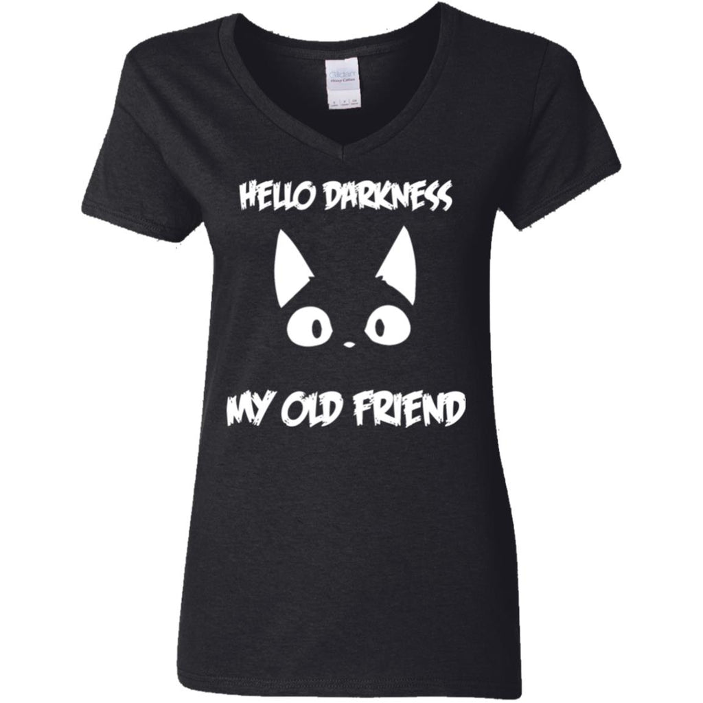 Hello darkness my old friend Kitten Tee Shirt For Cat Lover