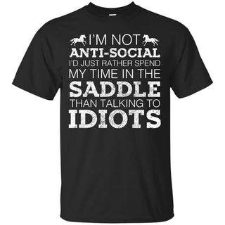 I'm Not Anti-Social Horse Tshirt For Equestrian Gift