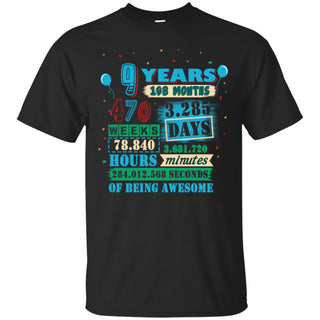9th Birthday With Countdown And Being Awesome T Shirt