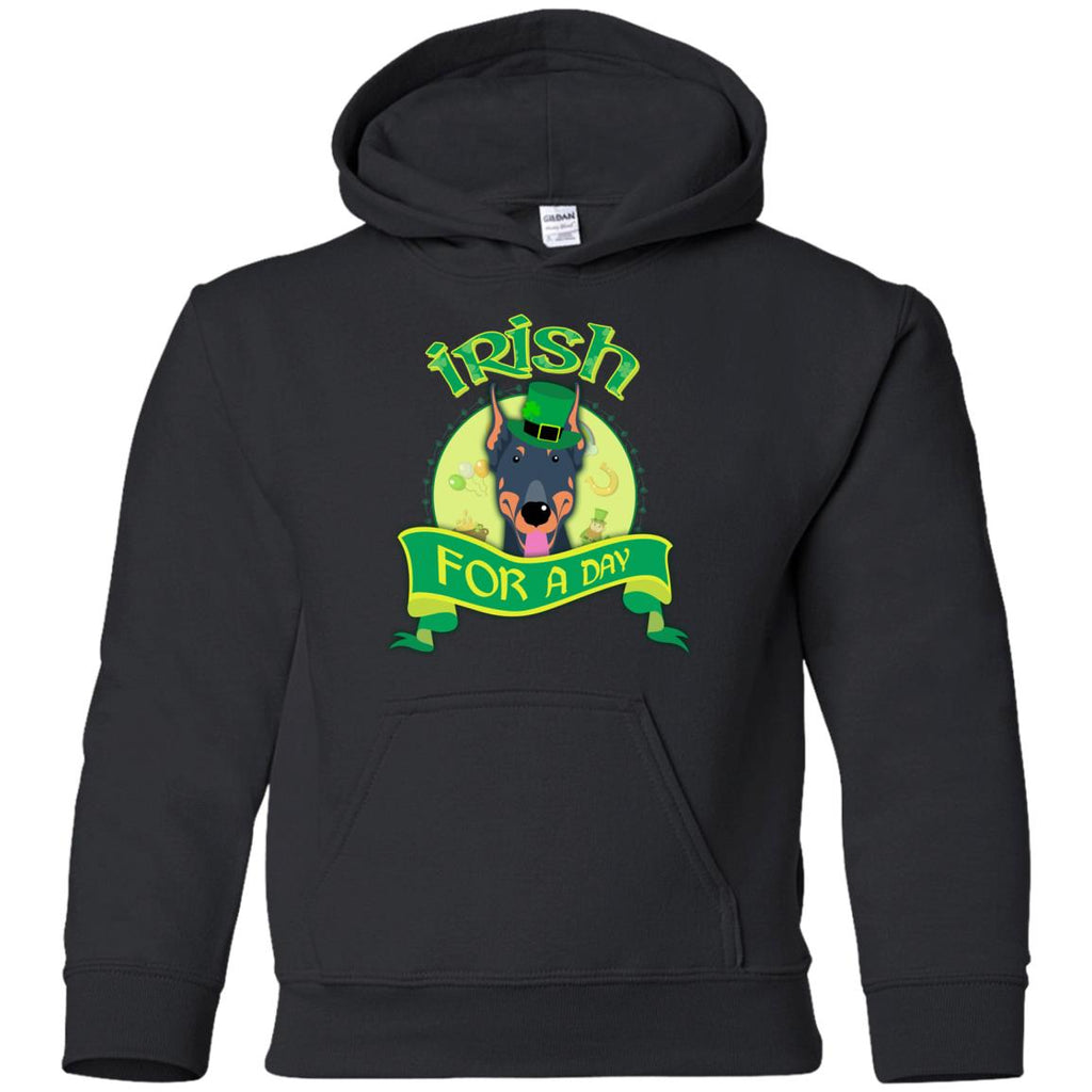 Funny Dobermann Dog Shirt Irish For A Day St Patrick's Day Gift