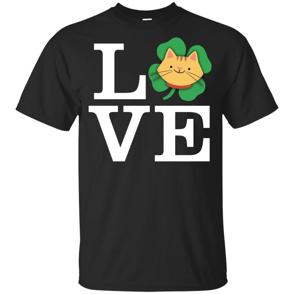 Funny Cat Tee Shirt Love Animals For St. Patrick's Day Kitten Gift
