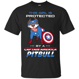 This Girl Is Protected By Captain America Pitbull Tshirt
